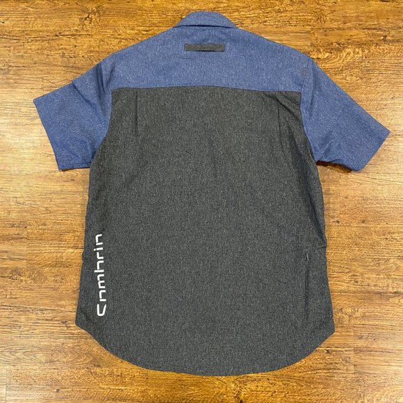 Sombrio Colorblock Blue Performance Riding Cycling Button Up Shore Shirt Men's S - Picture 3 of 10